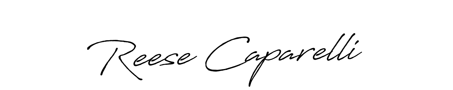 How to make Reese Caparelli name signature. Use Antro_Vectra_Bolder style for creating short signs online. This is the latest handwritten sign. Reese Caparelli signature style 7 images and pictures png