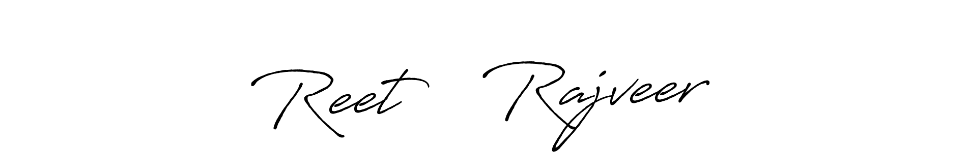 How to make Reet ❤️ Rajveer name signature. Use Antro_Vectra_Bolder style for creating short signs online. This is the latest handwritten sign. Reet ❤️ Rajveer signature style 7 images and pictures png