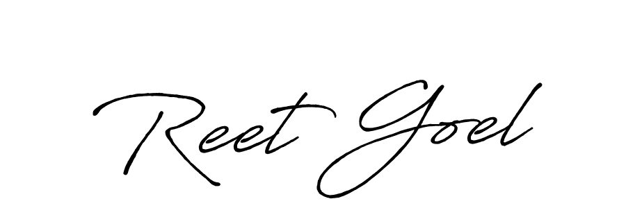 Create a beautiful signature design for name Reet Goel. With this signature (Antro_Vectra_Bolder) fonts, you can make a handwritten signature for free. Reet Goel signature style 7 images and pictures png