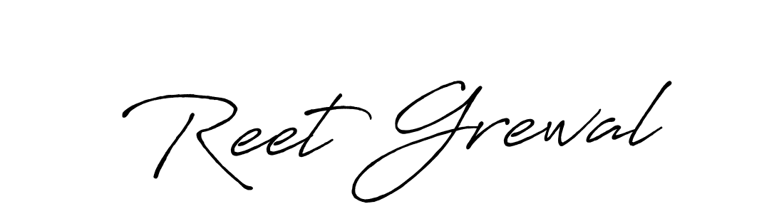 Reet Grewal stylish signature style. Best Handwritten Sign (Antro_Vectra_Bolder) for my name. Handwritten Signature Collection Ideas for my name Reet Grewal. Reet Grewal signature style 7 images and pictures png