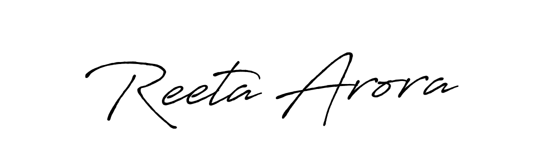 Design your own signature with our free online signature maker. With this signature software, you can create a handwritten (Antro_Vectra_Bolder) signature for name Reeta Arora. Reeta Arora signature style 7 images and pictures png