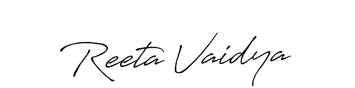 The best way (Antro_Vectra_Bolder) to make a short signature is to pick only two or three words in your name. The name Reeta Vaidya include a total of six letters. For converting this name. Reeta Vaidya signature style 7 images and pictures png