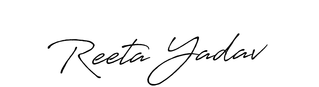 Use a signature maker to create a handwritten signature online. With this signature software, you can design (Antro_Vectra_Bolder) your own signature for name Reeta Yadav. Reeta Yadav signature style 7 images and pictures png