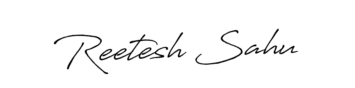 Use a signature maker to create a handwritten signature online. With this signature software, you can design (Antro_Vectra_Bolder) your own signature for name Reetesh Sahu. Reetesh Sahu signature style 7 images and pictures png