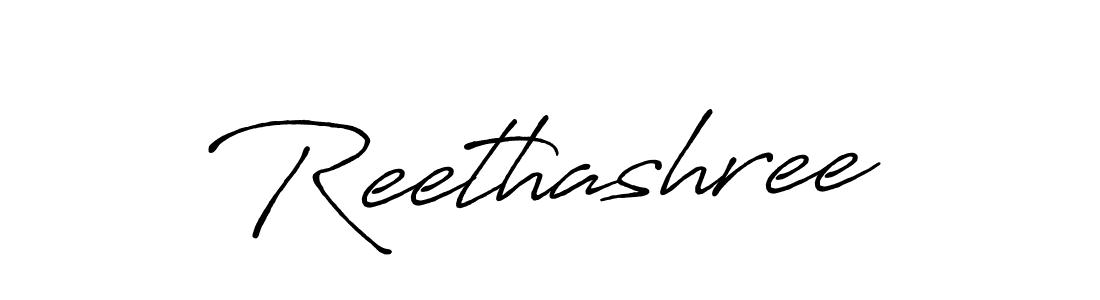 Use a signature maker to create a handwritten signature online. With this signature software, you can design (Antro_Vectra_Bolder) your own signature for name Reethashree. Reethashree signature style 7 images and pictures png