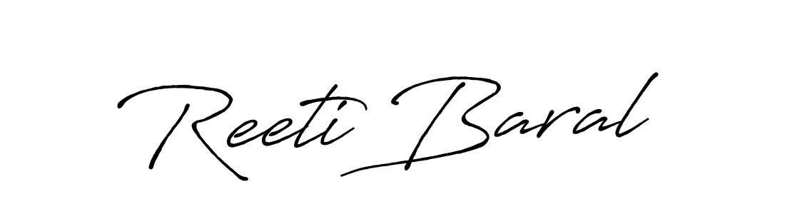 Use a signature maker to create a handwritten signature online. With this signature software, you can design (Antro_Vectra_Bolder) your own signature for name Reeti Baral. Reeti Baral signature style 7 images and pictures png