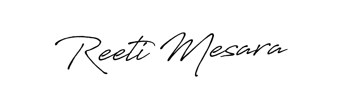 The best way (Antro_Vectra_Bolder) to make a short signature is to pick only two or three words in your name. The name Reeti Mesara include a total of six letters. For converting this name. Reeti Mesara signature style 7 images and pictures png