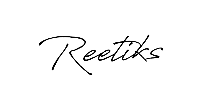 How to make Reetiks signature? Antro_Vectra_Bolder is a professional autograph style. Create handwritten signature for Reetiks name. Reetiks signature style 7 images and pictures png