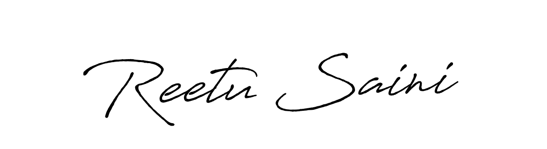Use a signature maker to create a handwritten signature online. With this signature software, you can design (Antro_Vectra_Bolder) your own signature for name Reetu Saini. Reetu Saini signature style 7 images and pictures png