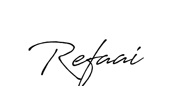 Use a signature maker to create a handwritten signature online. With this signature software, you can design (Antro_Vectra_Bolder) your own signature for name Refaai. Refaai signature style 7 images and pictures png