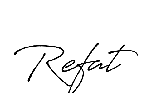 Refat stylish signature style. Best Handwritten Sign (Antro_Vectra_Bolder) for my name. Handwritten Signature Collection Ideas for my name Refat. Refat signature style 7 images and pictures png