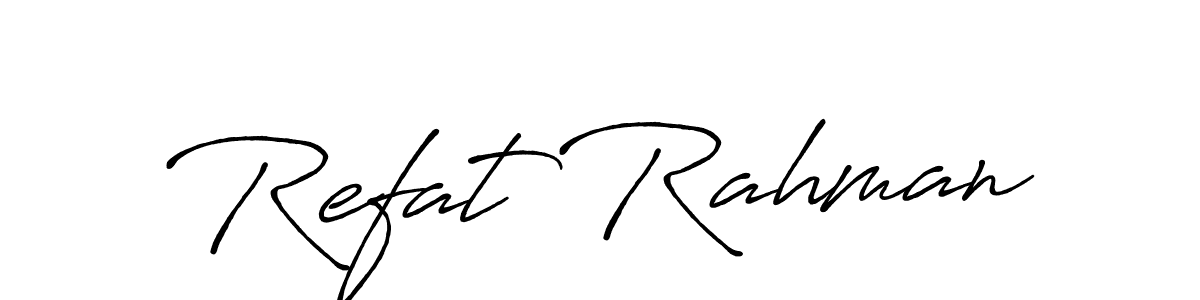 The best way (Antro_Vectra_Bolder) to make a short signature is to pick only two or three words in your name. The name Refat Rahman include a total of six letters. For converting this name. Refat Rahman signature style 7 images and pictures png