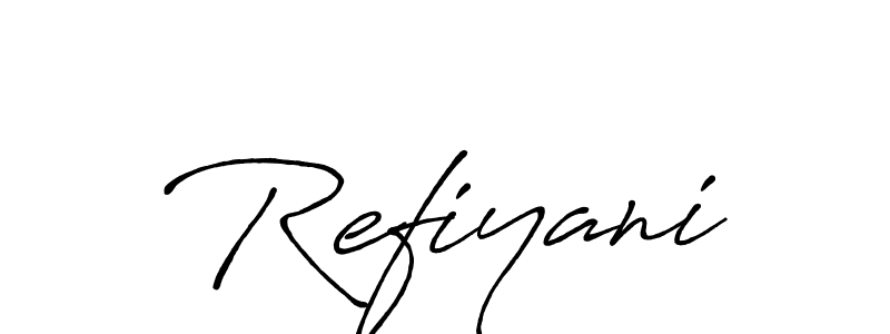 How to make Refiyani name signature. Use Antro_Vectra_Bolder style for creating short signs online. This is the latest handwritten sign. Refiyani signature style 7 images and pictures png