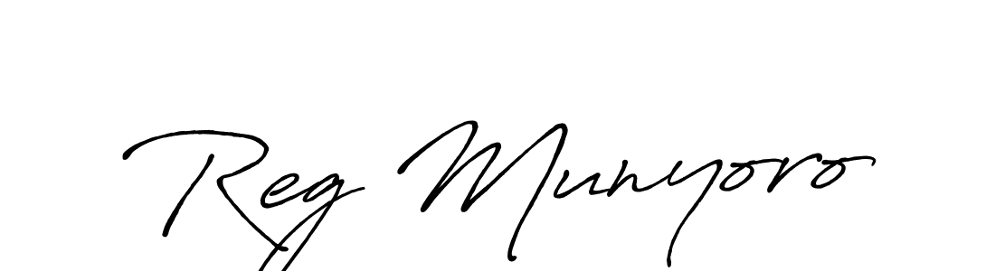 How to make Reg Munyoro name signature. Use Antro_Vectra_Bolder style for creating short signs online. This is the latest handwritten sign. Reg Munyoro signature style 7 images and pictures png