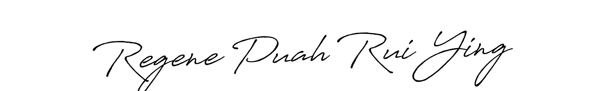 You should practise on your own different ways (Antro_Vectra_Bolder) to write your name (Regene Puah Rui Ying) in signature. don't let someone else do it for you. Regene Puah Rui Ying signature style 7 images and pictures png