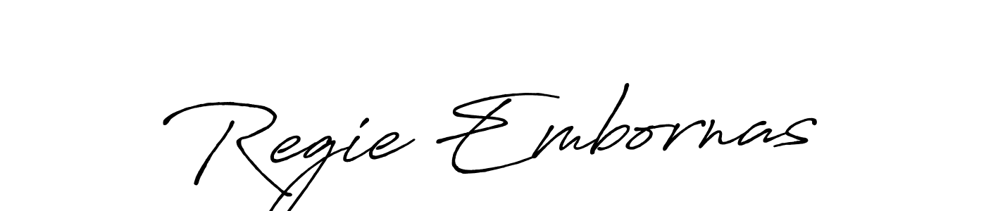 Create a beautiful signature design for name Regie Embornas. With this signature (Antro_Vectra_Bolder) fonts, you can make a handwritten signature for free. Regie Embornas signature style 7 images and pictures png