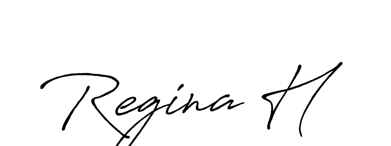 How to make Regina H name signature. Use Antro_Vectra_Bolder style for creating short signs online. This is the latest handwritten sign. Regina H signature style 7 images and pictures png