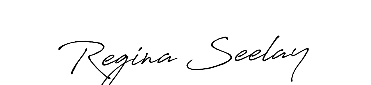 Similarly Antro_Vectra_Bolder is the best handwritten signature design. Signature creator online .You can use it as an online autograph creator for name Regina Seelay. Regina Seelay signature style 7 images and pictures png