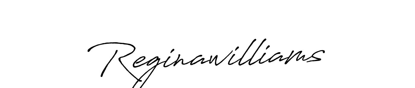 Reginawilliams stylish signature style. Best Handwritten Sign (Antro_Vectra_Bolder) for my name. Handwritten Signature Collection Ideas for my name Reginawilliams. Reginawilliams signature style 7 images and pictures png