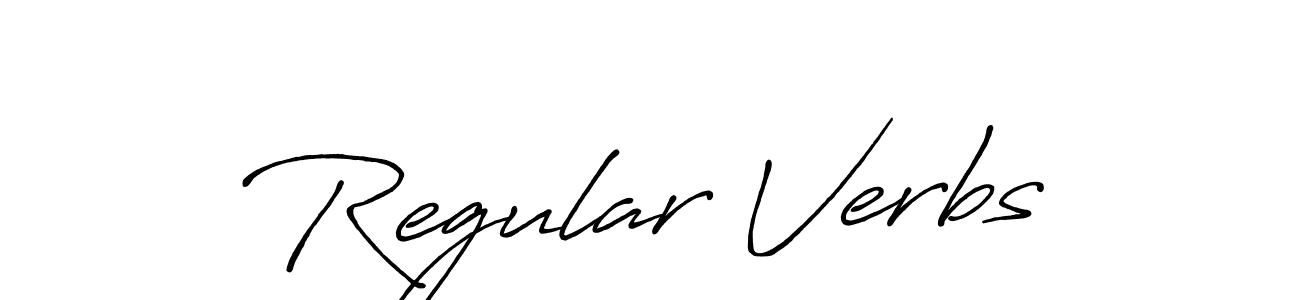 Also we have Regular Verbs name is the best signature style. Create professional handwritten signature collection using Antro_Vectra_Bolder autograph style. Regular Verbs signature style 7 images and pictures png