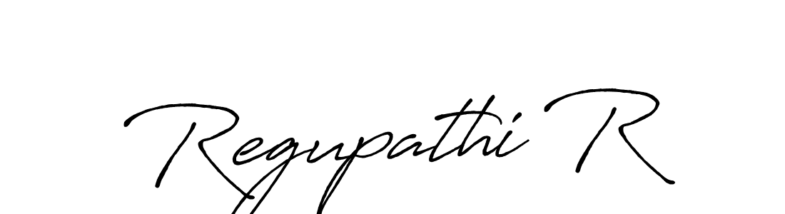 Make a beautiful signature design for name Regupathi R. With this signature (Antro_Vectra_Bolder) style, you can create a handwritten signature for free. Regupathi R signature style 7 images and pictures png