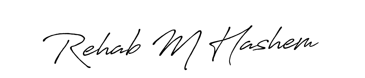 Use a signature maker to create a handwritten signature online. With this signature software, you can design (Antro_Vectra_Bolder) your own signature for name Rehab M Hashem. Rehab M Hashem signature style 7 images and pictures png