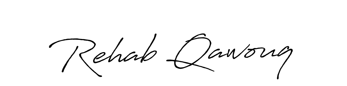 Rehab Qawouq stylish signature style. Best Handwritten Sign (Antro_Vectra_Bolder) for my name. Handwritten Signature Collection Ideas for my name Rehab Qawouq. Rehab Qawouq signature style 7 images and pictures png