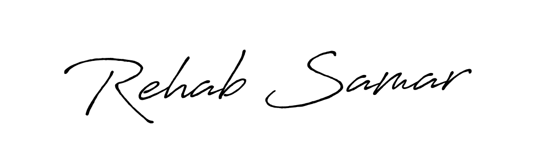 How to make Rehab Samar signature? Antro_Vectra_Bolder is a professional autograph style. Create handwritten signature for Rehab Samar name. Rehab Samar signature style 7 images and pictures png