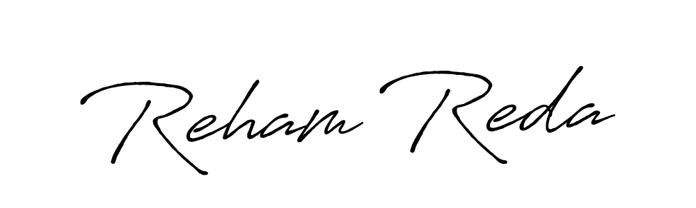 Reham Reda stylish signature style. Best Handwritten Sign (Antro_Vectra_Bolder) for my name. Handwritten Signature Collection Ideas for my name Reham Reda. Reham Reda signature style 7 images and pictures png
