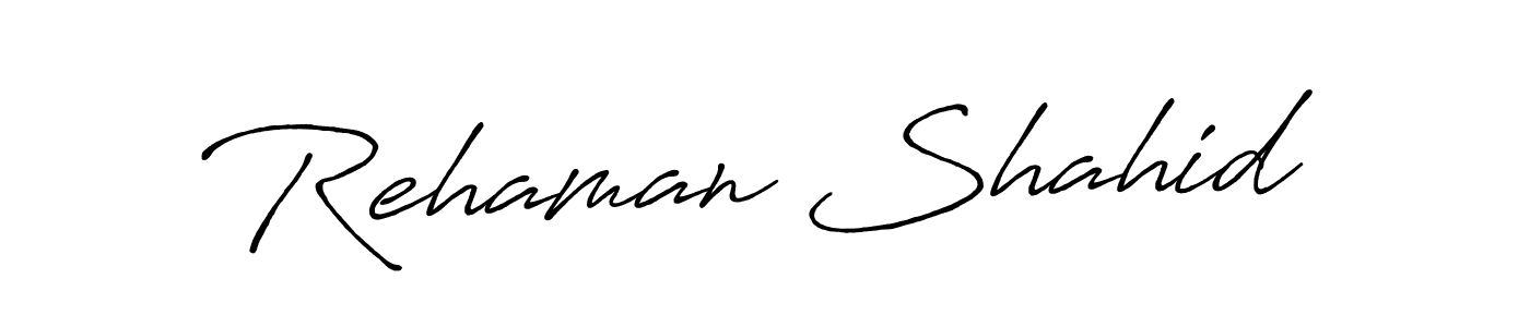 Design your own signature with our free online signature maker. With this signature software, you can create a handwritten (Antro_Vectra_Bolder) signature for name Rehaman Shahid. Rehaman Shahid signature style 7 images and pictures png