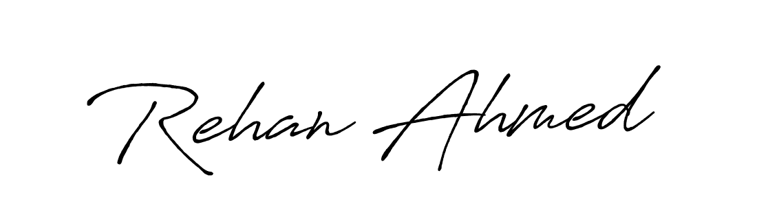Use a signature maker to create a handwritten signature online. With this signature software, you can design (Antro_Vectra_Bolder) your own signature for name Rehan Ahmed. Rehan Ahmed signature style 7 images and pictures png