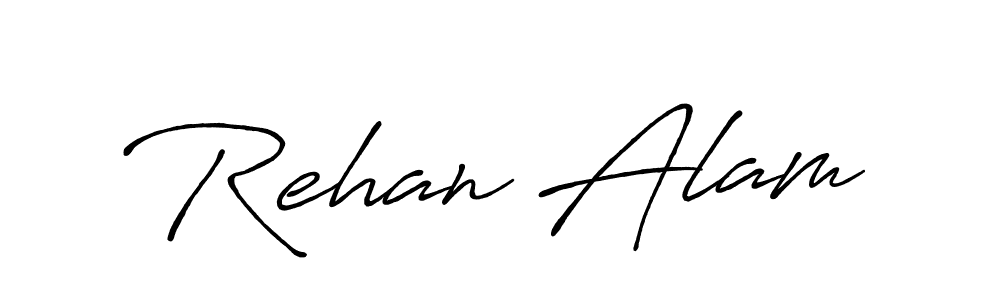 Create a beautiful signature design for name Rehan Alam. With this signature (Antro_Vectra_Bolder) fonts, you can make a handwritten signature for free. Rehan Alam signature style 7 images and pictures png