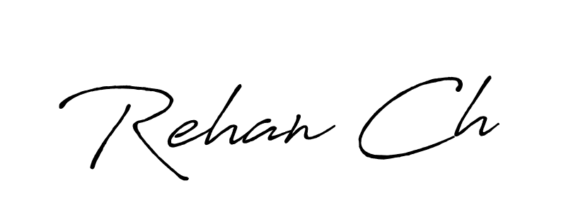 How to make Rehan Ch name signature. Use Antro_Vectra_Bolder style for creating short signs online. This is the latest handwritten sign. Rehan Ch signature style 7 images and pictures png