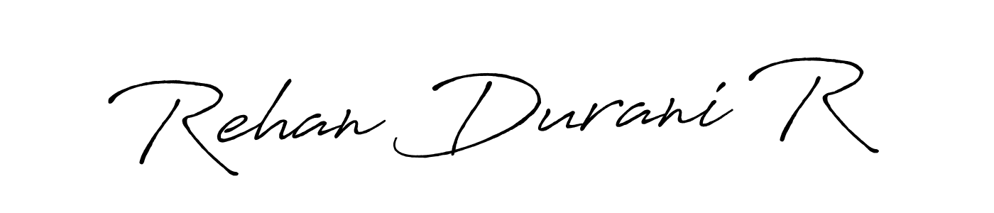How to make Rehan Durani R name signature. Use Antro_Vectra_Bolder style for creating short signs online. This is the latest handwritten sign. Rehan Durani R signature style 7 images and pictures png