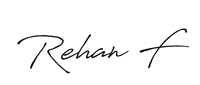 How to make Rehan F signature? Antro_Vectra_Bolder is a professional autograph style. Create handwritten signature for Rehan F name. Rehan F signature style 7 images and pictures png