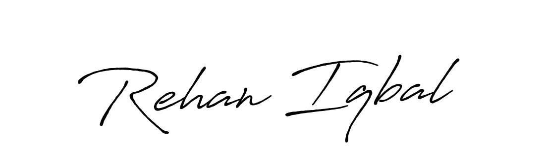 Design your own signature with our free online signature maker. With this signature software, you can create a handwritten (Antro_Vectra_Bolder) signature for name Rehan Iqbal. Rehan Iqbal signature style 7 images and pictures png