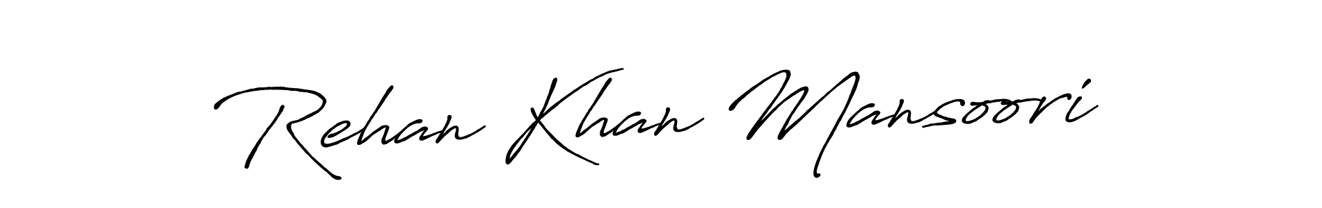 Create a beautiful signature design for name Rehan Khan Mansoori. With this signature (Antro_Vectra_Bolder) fonts, you can make a handwritten signature for free. Rehan Khan Mansoori signature style 7 images and pictures png