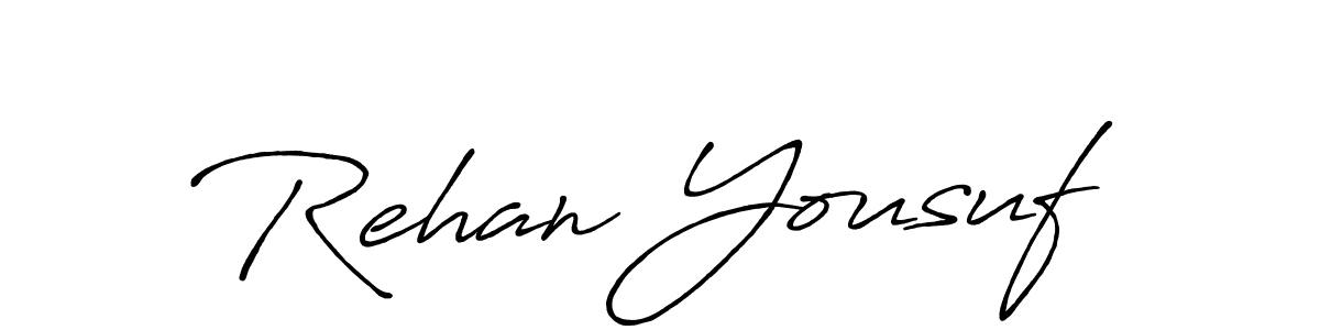 Use a signature maker to create a handwritten signature online. With this signature software, you can design (Antro_Vectra_Bolder) your own signature for name Rehan Yousuf. Rehan Yousuf signature style 7 images and pictures png