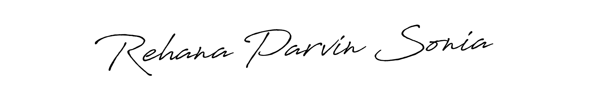 How to make Rehana Parvin Sonia name signature. Use Antro_Vectra_Bolder style for creating short signs online. This is the latest handwritten sign. Rehana Parvin Sonia signature style 7 images and pictures png