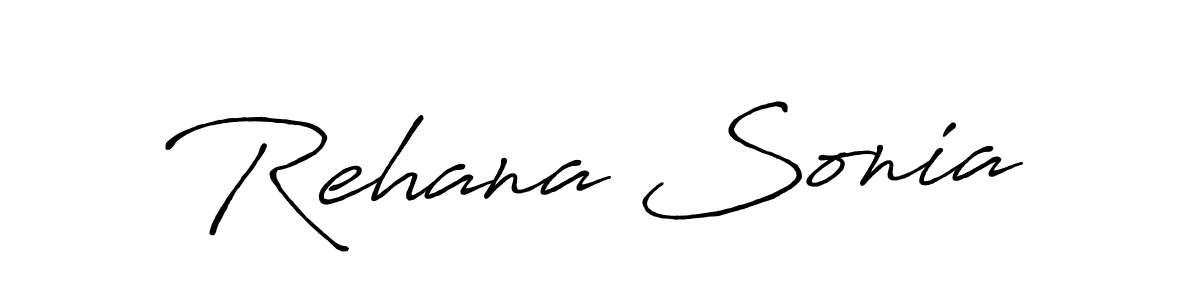 The best way (Antro_Vectra_Bolder) to make a short signature is to pick only two or three words in your name. The name Rehana Sonia include a total of six letters. For converting this name. Rehana Sonia signature style 7 images and pictures png