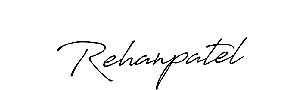 How to make Rehanpatel name signature. Use Antro_Vectra_Bolder style for creating short signs online. This is the latest handwritten sign. Rehanpatel signature style 7 images and pictures png