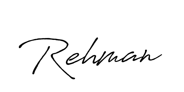 Use a signature maker to create a handwritten signature online. With this signature software, you can design (Antro_Vectra_Bolder) your own signature for name Rehman. Rehman signature style 7 images and pictures png