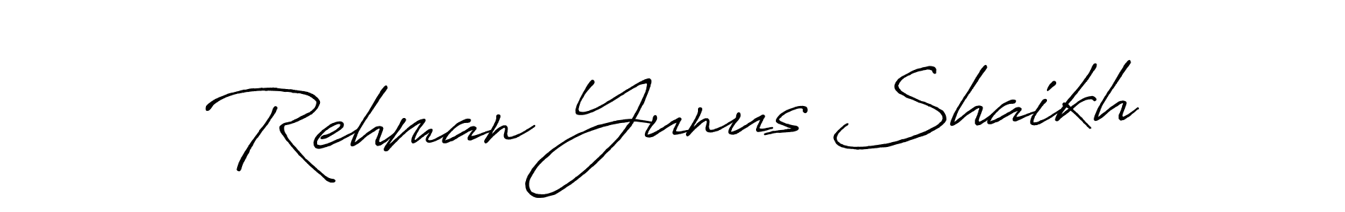 Also we have Rehman Yunus Shaikh name is the best signature style. Create professional handwritten signature collection using Antro_Vectra_Bolder autograph style. Rehman Yunus Shaikh signature style 7 images and pictures png