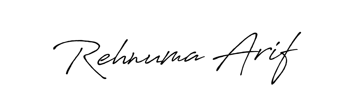 How to make Rehnuma Arif name signature. Use Antro_Vectra_Bolder style for creating short signs online. This is the latest handwritten sign. Rehnuma Arif signature style 7 images and pictures png