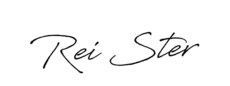 How to make Rei Ster name signature. Use Antro_Vectra_Bolder style for creating short signs online. This is the latest handwritten sign. Rei Ster signature style 7 images and pictures png