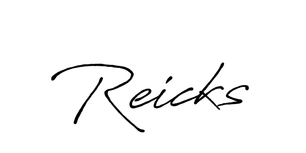 How to make Reicks signature? Antro_Vectra_Bolder is a professional autograph style. Create handwritten signature for Reicks name. Reicks signature style 7 images and pictures png