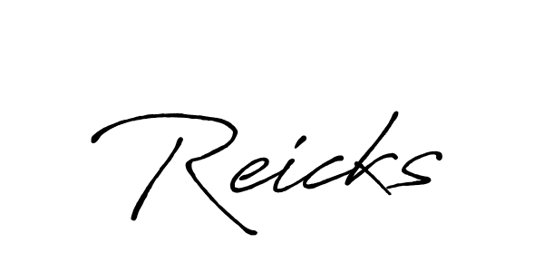 Create a beautiful signature design for name Reicks. With this signature (Antro_Vectra_Bolder) fonts, you can make a handwritten signature for free. Reicks signature style 7 images and pictures png