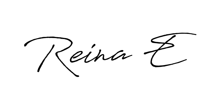 Make a beautiful signature design for name Reina E. With this signature (Antro_Vectra_Bolder) style, you can create a handwritten signature for free. Reina E signature style 7 images and pictures png