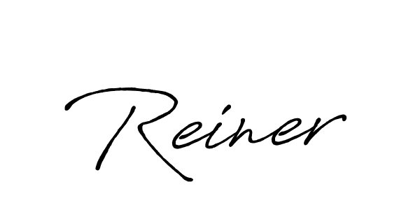 Use a signature maker to create a handwritten signature online. With this signature software, you can design (Antro_Vectra_Bolder) your own signature for name Reiner. Reiner signature style 7 images and pictures png