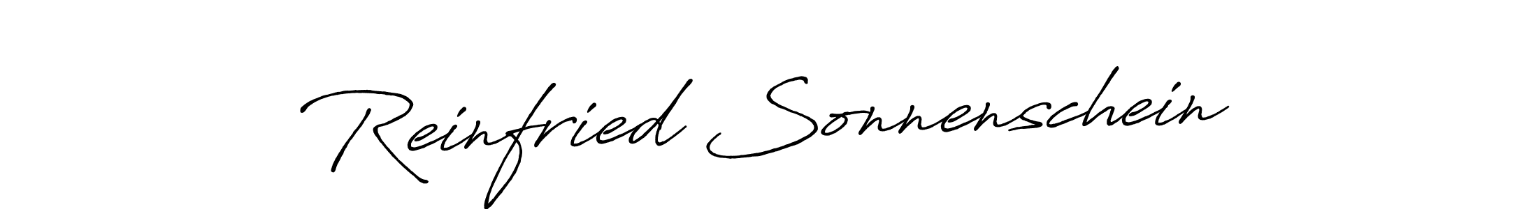 Create a beautiful signature design for name Reinfried Sonnenschein. With this signature (Antro_Vectra_Bolder) fonts, you can make a handwritten signature for free. Reinfried Sonnenschein signature style 7 images and pictures png